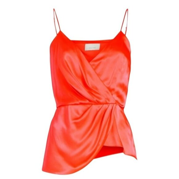 Cinq À Sept Chili Pepper Silk Wrap Tank Top XL NWT $325 - Picture 9 of 12